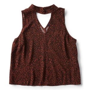 Aeropostale Leopard Print Choker Tank NWT